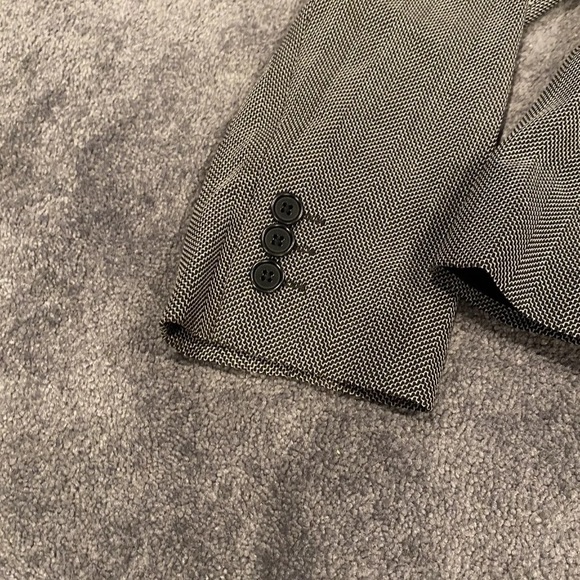 (1) Trendy Vintage Gray Patterned Max Mara Wool Suit Jacket Women’s Size 10 - Picture 5 of 15